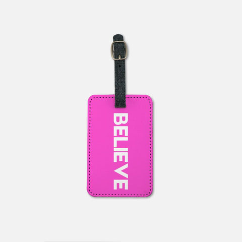 Believe Motivational Luggage Tag w/Buckle