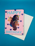 Happy Birthday Afro Unicorn Card