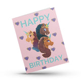 Happy Birthday Afro Unicorn Card