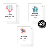 Happy Birthday To You Greeting Card Set 24-Pack