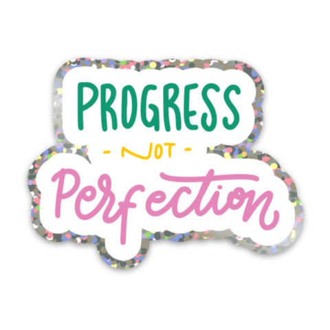 Progress Not Perfection Motivational Sticker