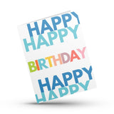 Happy Happy Birthday (blue) Greeting Card