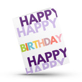 Happy Happy Birthday (purple) Greeting Card