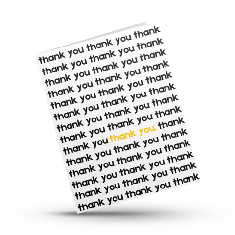 Thank You on Repeat Greeting Card Yellow