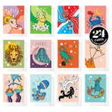 Zodiac Greeting Card Set 24-Pack